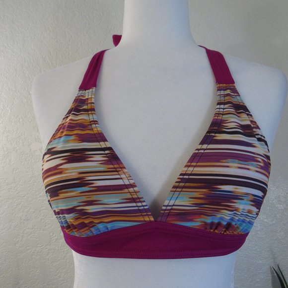 prAna Bikini Top Sz XS String Tie Striped - Picture 1 of 7